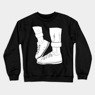 Cuffed jeans subtle pride flag sticker Crewneck Sweatshirt